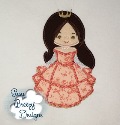 Princess 5 Applique Design, Fairy Tale Applique Design - Embroidery File - Digital Download File - Image 3