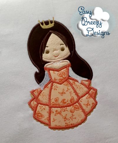 Princess 5 Applique Design, Fairy Tale Applique Design - Embroidery File - Digital Download File