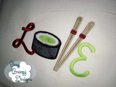 Sushi Love, LOVE Applique - Machine Embroidery Files - Digital Download - Image 3