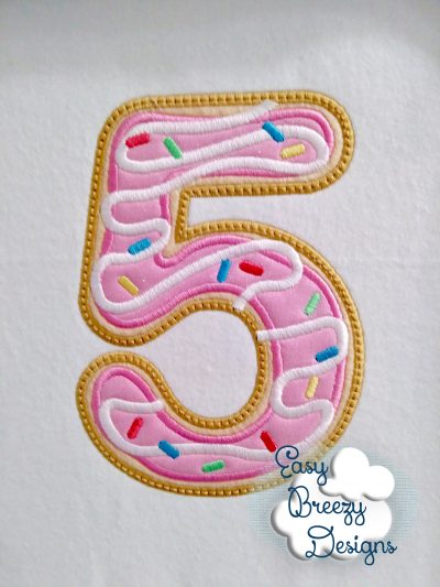 Donut Numbers Appliques - Machine Embroidery Files - Digital Download