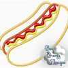 BBQ Hotdog Applique Design, Glamping, Campfire Applique Design - Machine Embroidery Files - Digital Download