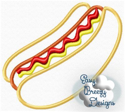 BBQ Hotdog Applique Design, Glamping, Campfire Applique Design - Machine Embroidery Files - Digital Download