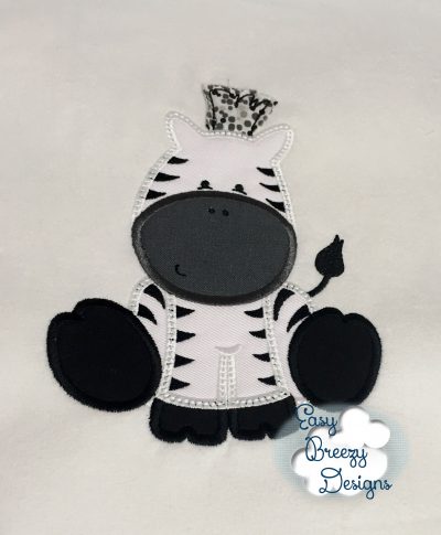 Zebra Applique with Raggy Applique Mane - Machine Embroidery Files - Digital Download