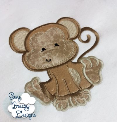 Safari Monkey Applique - Machine Embroidery Files - Digital Download