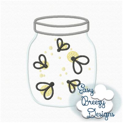 Summer Nights Fireflies Jar - Machine Applique Design - Image 4