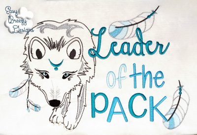 JUST BE - Be a Leader Wolf Embroidery Design Set - Digital Download Zip Files
