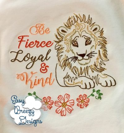 JUST BE - Be Kind Lion Embroidery Design Set - Digital Download Zip Files