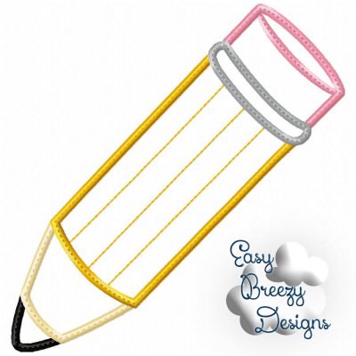 Pencil Applique, Back To School Applique - Machine Applique Design