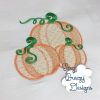 Three Farm Pumpkins Applique Vintage Sketch Stitch - Machine Embroidery Files - Digital Download - Image 2