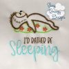 Sleepy Sloth stitched out with Sleeping saying.