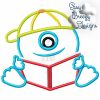 Reading Monster, Back To School Applique - Machine Applique Design