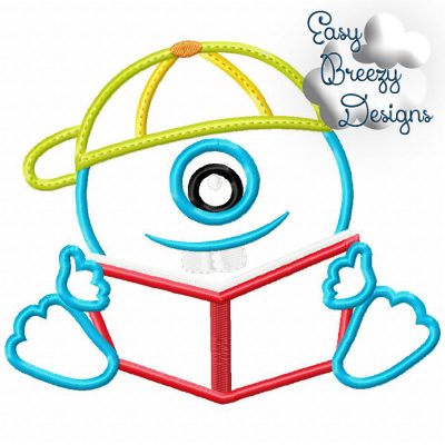 Reading Monster, Back To School Applique - Machine Applique Design