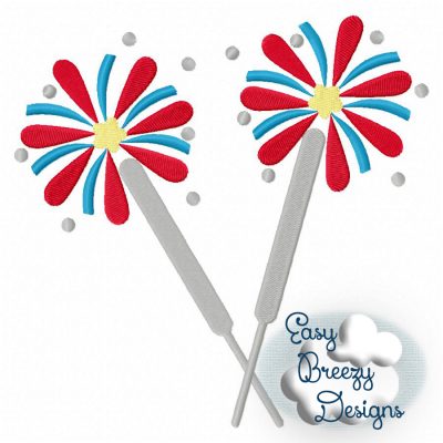 Sparklers Applique Design File - Digital Download Files