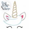 Unicorn Face Applique Design - Machine Embroidery Files - Digital Download - Image 2