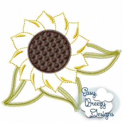 Farm Sunflower Raggy Vintage Applique - Machine Embroidery Files - Digital Download