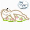 Sleepy Sloth on Pillow Applique