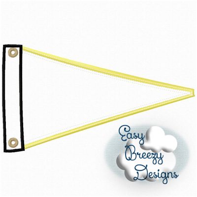 Flag Pennant Applique & Fill Design File - Digital Download Machine Embroidery File
