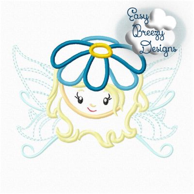 Flower Fairy Applique Design - Machine Embroidery Files - Digital Download