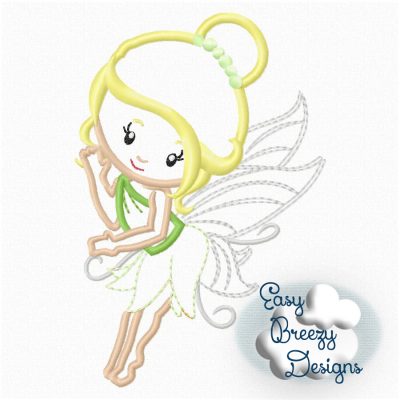 Flying Fairy Applique Design - Machine Embroidery Files - Digital Download