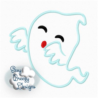 Ghostly Ghoul Ghost Applique, Halloween Design, Embroidery Design Download - Digital Download Machine Embroidery File
