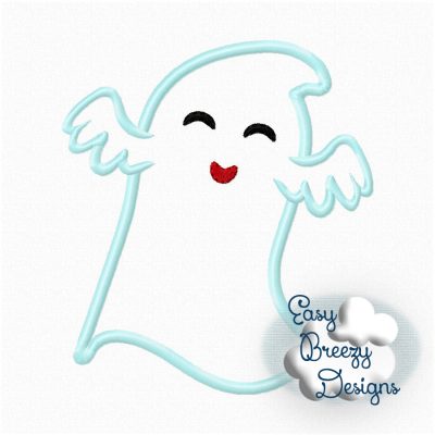 Ghostly Girl Ghost Applique, Halloween Design, Embroidery Design Download - Digital Download Machine Embroidery File - Image 2