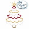 Tiered Scalloped Christmas Tree Applique, Christmas Embroidery Design, Christmas Embroidery - Machine Embroidery Files - Digital Download