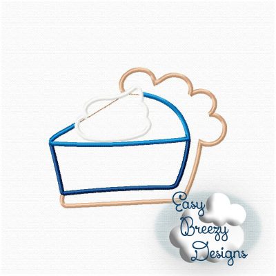 Pie Slice Applique Design, Whipped Topping Applique - Digital Download Files