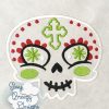 Sugar Skull with Cross, Day of the Dead Applique Design, Dia de los Muertos Applique, Mexican Theme - Download Only - Digital File - Image 2