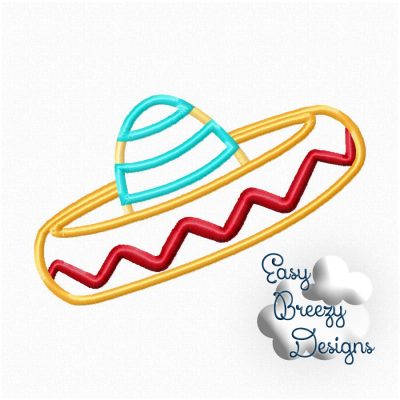Sombrero Applique Design, Mexican Hat Design, Mexican Sombrero Applique - Download Only - Digital File