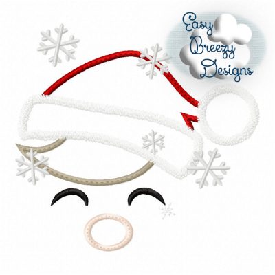 Santa's Helper, Boy Face Applique Design, Christmas Embroidery Design, Christmas Embroidery - Machine Embroidery Files - Digital Download