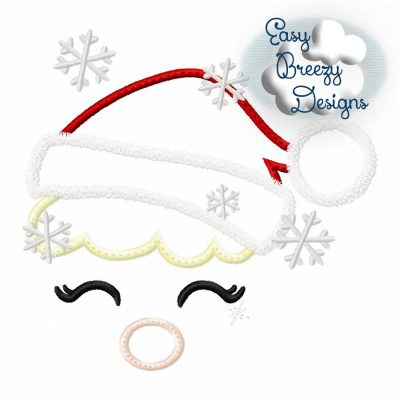 Santa's Helper, Girl Face Applique Design, Christmas Embroidery Design, Christmas Embroidery - Machine Embroidery Files - Digital Download