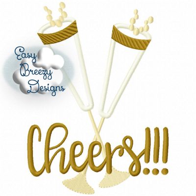 Champagne Flutes, Champagne Applique, Party Applique Download Template - Digital Download Machine Embroidery File - Image 3