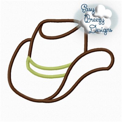 Cowboy Hat Applique Design, Cowboy Hat Applique, Farm Life, Country Boy  - Machine Embroidery Files - Digital Download
