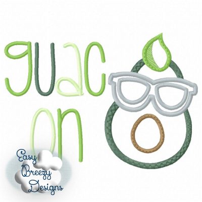 Guac On Applique Design, Avocado Guacamole Applique Design – Mexican Food Theme – Digital Download Files