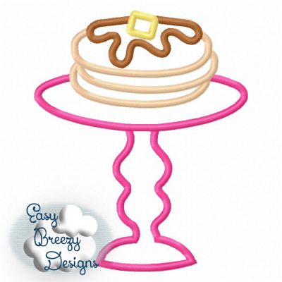 Pancake Stand Applique Design, Plate Stand of Pancakes, Pancake Design - Machine Embroidery Files - Digital Download
