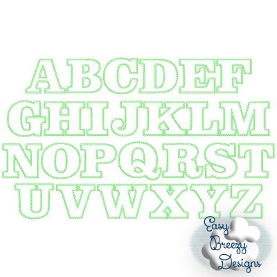 School Days 2 to 4 Inch Raggy Applique Alphabet Set - No Numbers or Other Alphabets or Files Included - Digital Download - Image 2