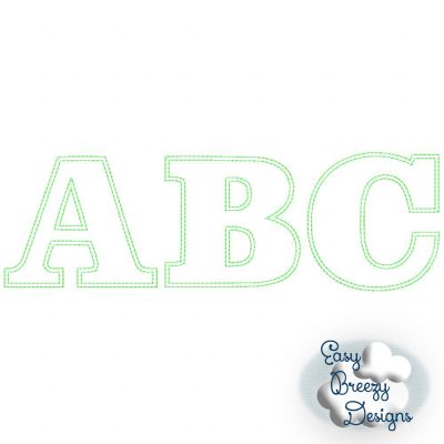 School Days 2 to 4 Inch Raggy Applique Alphabet Set - No Numbers or Other Alphabets or Files Included - Digital Download