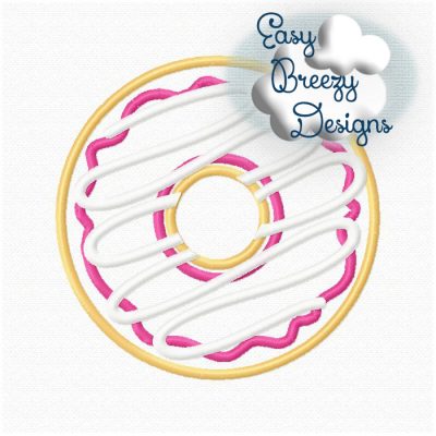 Iced Donut Applique Design File, Glazed Doughnut Applique - Machine Applique Design - Digital Download Files