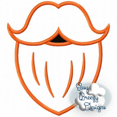 Irish Beard Applique, St Patrick's Theme, Beard Face Applique Embroidery - Machine Embroidery Files - Digital Download