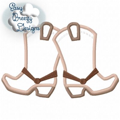 Cowboy Boots Applique Design, Cowboy Applique, Farm Life, Country Boy Boots - Machine Embroidery Files - Digital Download