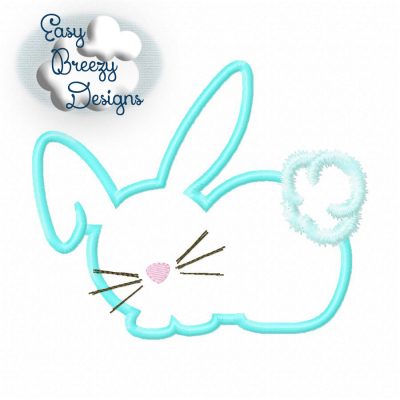 Cuddle Bunny Silhouette Applique Embroidery Design, Floppy Ear, Easter Applique - Machine Embroidery Files