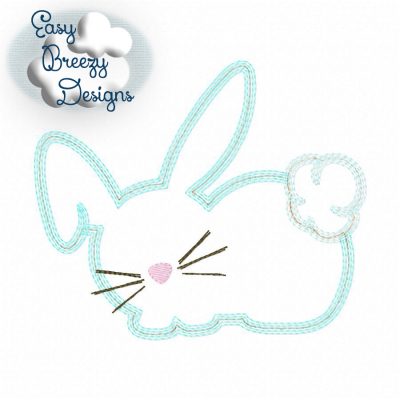 Cuddle Bunny Sketch Applique Embroidery Design, Floppy Ear, Easter Applique - Machine Embroidery Files