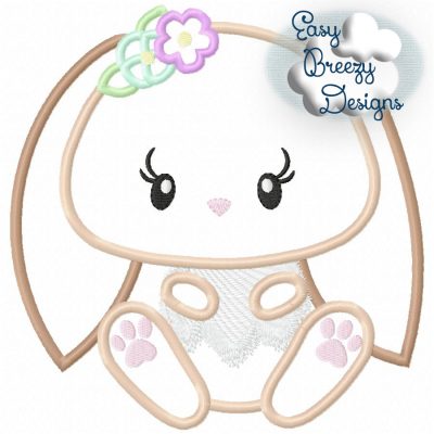 Floppy Bunny Applique Embroidery Design, Floppy Ears, Easter Applique - Machine Embroidery Files