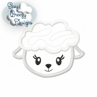Lamb Face Embroidery File, Little Lamb, Lamb Applique, Spring Applique, Easter Embroidery Design - Digital Download Only