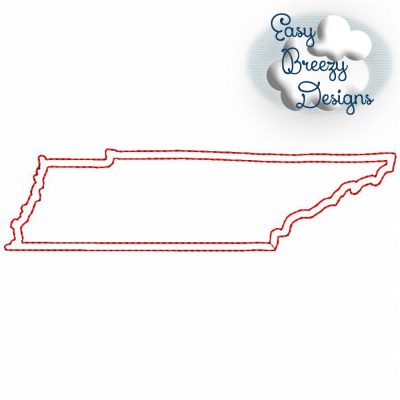 Tennessee State Outline Applique, Raggy Applique, State Home Design Download – Digital Download Machine Embroidery File