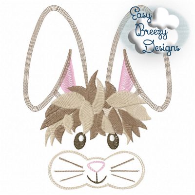 Whisker Face Sketch Embroidery Design, Bunny Face, Easter Bunny Embroidery - Machine Embroidery Files