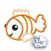 Clown Fish Applique Design, Orange and White Fish Design, Embroidered Clown Fish - Machine Embroidery Files - Digital Download Only