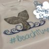 Splashing Whale Waves Sketch Applique Design, Splashing Whale in Ocean - Machine Embroidery Files - Digital Download Only - Image 2