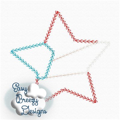 Star Patchwork Flag Applique, Star Patchwork Embroidery Design - Machine Embroidery Files - Digital Download