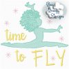 Time To Fly Gymnast, Gymnastics Embroidery Saying Design - Machine Embroidery Files - Digital Download
